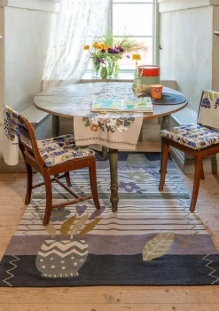 Broderad matta "Flower bed" i ekologisk bomull-Gudrun Sjödén Hot