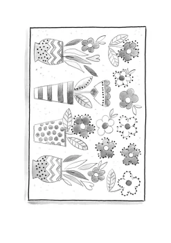 Dörrmatta "Flower pots" i kokosfiber-Gudrun Sjödén Best