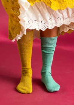 Enfärgad knästrumpa i ekologisk bomull-Gudrun Sjödén Outlet