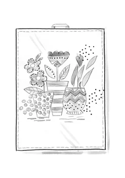 Kökshandduk "Flower pots" i ekologisk bomull-Gudrun Sjödén