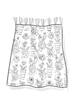 Kort gardin "Flower pots" i ekologisk bomull-Gudrun Sjödén Online