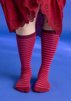 Randig knästrumpa i ekologisk bomull-Gudrun Sjödén Best