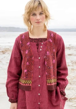 Stickad väst "Aurora" i ekologisk och återvunnen bomull/ull-Gudrun Sjödén Sale