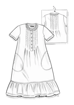 Trikåklänning i ekologisk bomull-Gudrun Sjödén New