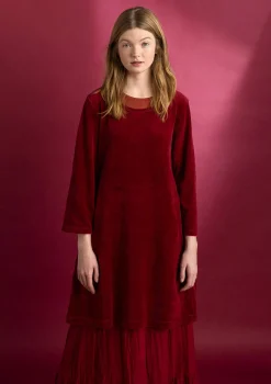 Velourtunika i ekologisk bomull/återvunnen polyester-Gudrun Sjödén Hot