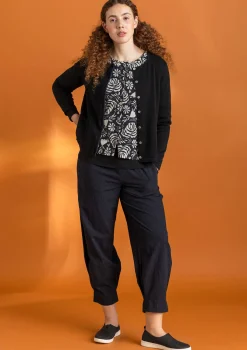 Vävd byxa i ekologisk bomullsdobby1-Gudrun Sjödén Online