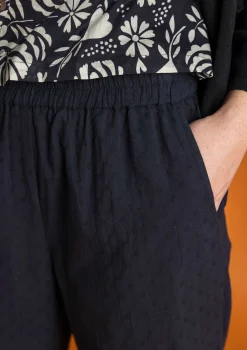 Vävd byxa i ekologisk bomullsdobby1-Gudrun Sjödén Online