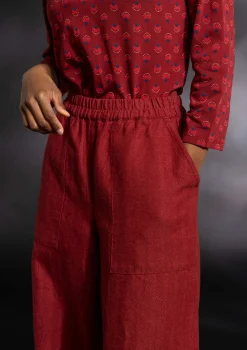 Vävd byxa "Woodland" i ekologisk bomull/lin-Gudrun Sjödén Best