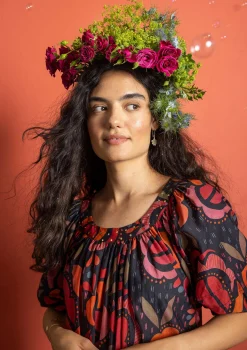 Vävd klänning "Great Rose" i ekologisk bomull/siden-Gudrun Sjödén Hot