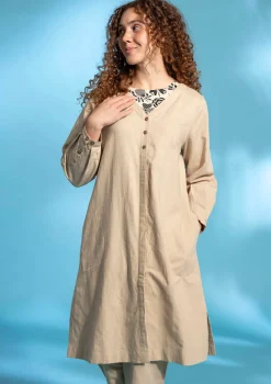 Vävd klänning i ekologisk bomull/lin-Gudrun Sjödén New