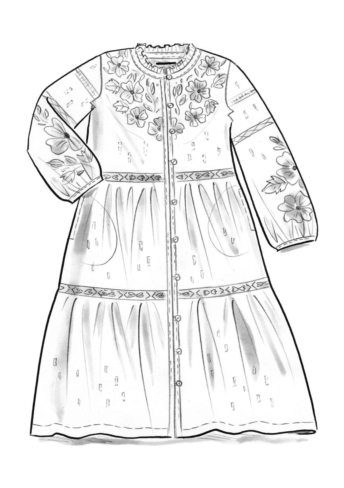 Vävd klänning "Åland" i ekologisk bomull-Gudrun Sjödén New