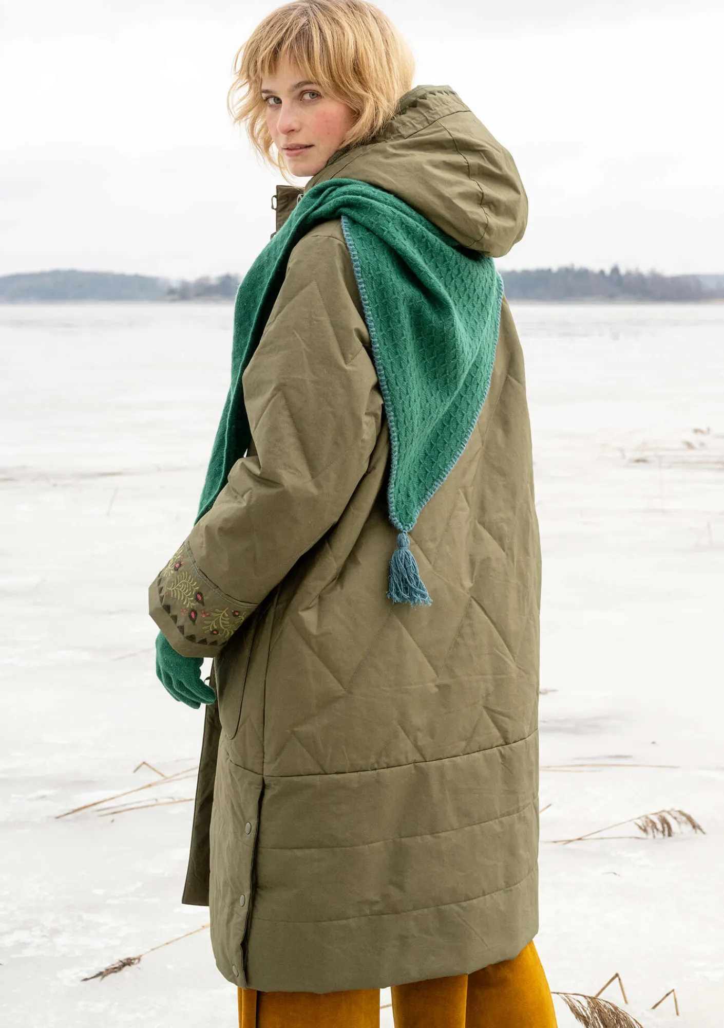 Vävd kviltad kappa "Svalbard"-Gudrun Sjödén Hot