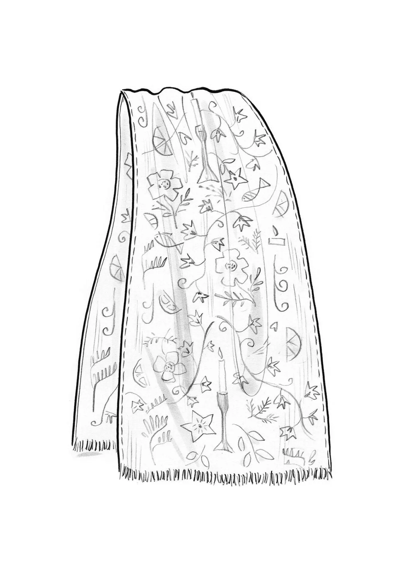 Vävd sjal "Fyrverkeri" i ull-Gudrun Sjödén Best