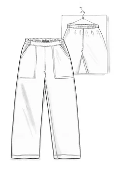 Vävd twillbyxa i ekologisk bomull-Gudrun Sjödén Discount